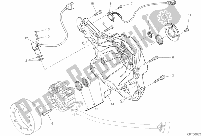 All parts for the Generator Cover of the Ducati Diavel 1260 Thailand 2019